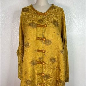 Vintage URU Kristine St. Rrik art to wear yellow gold jacquard oversize jacket